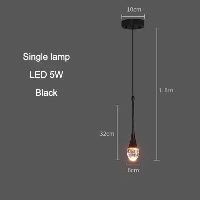 Modern Luxury Crystal Pendant Lamps Bedside Hanging Lighting for Living Room Kitchen Bedroom Ceiling Chandelier Home Decor