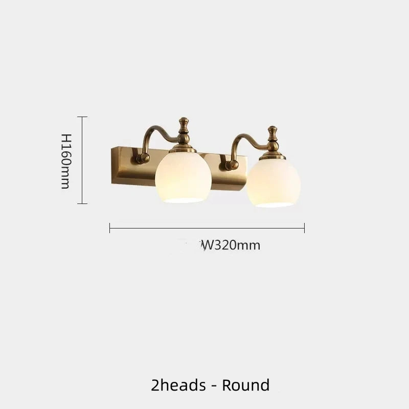 Modern Bathroom Vanity Light Fixtures 3-Light with Milky Glass Shade Industrial Bath Wall Sconces Vintage Lights for Bedroom