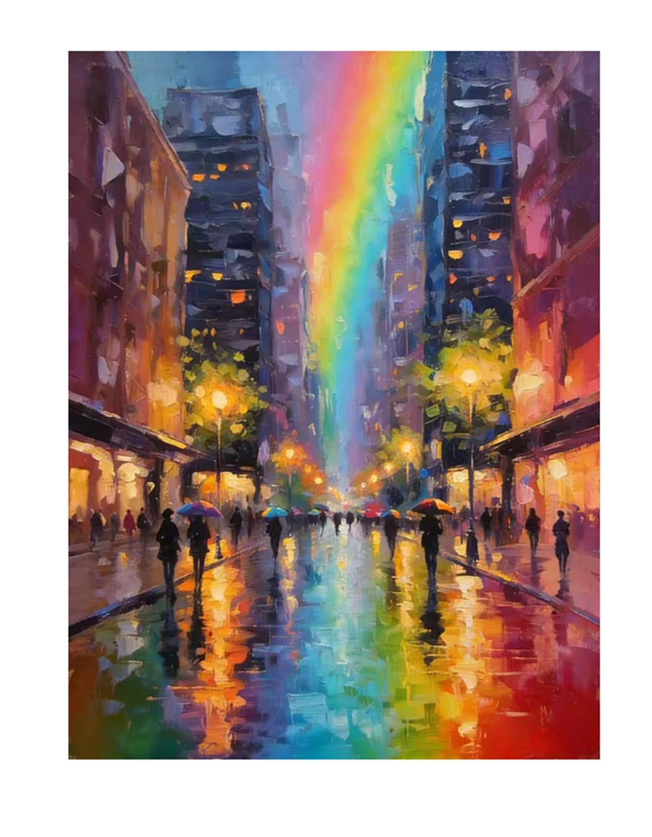 Modern Abstract Painting Thick Texture Handmade Canvas Art New York City Handpainted Home Wall Decor Oil Paintings Unframed