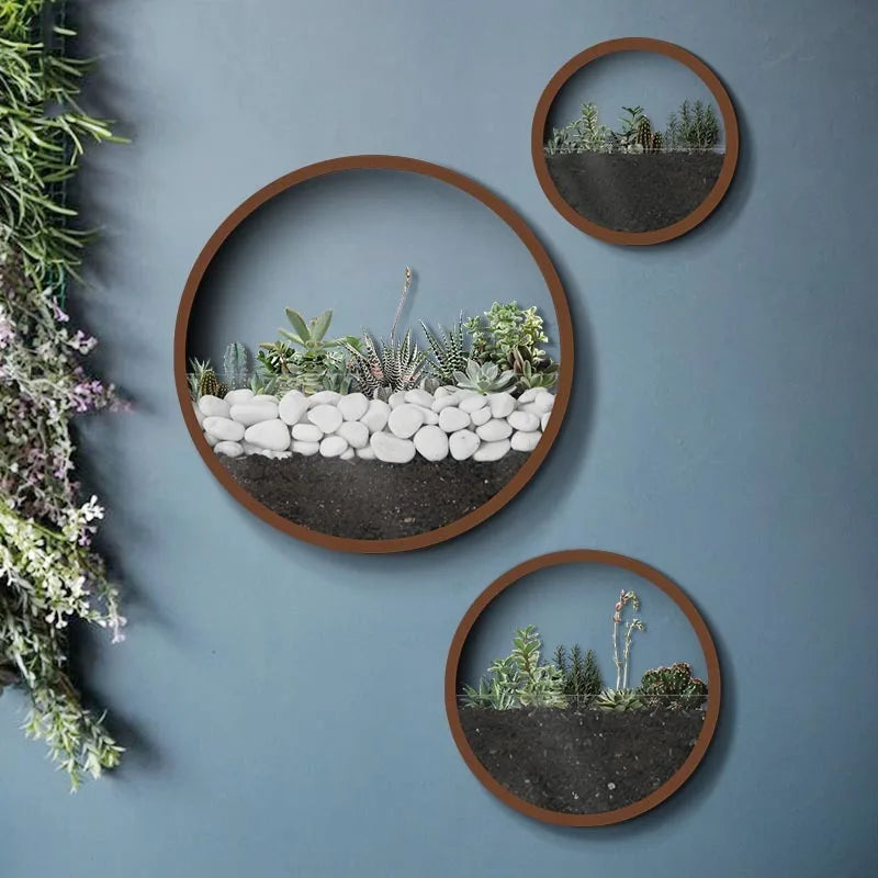 Creative Wall Vases Metal Iron Art Modern Artificial Flower Basket Plant Holder Hanging Wall Vases For Living Room Decoration