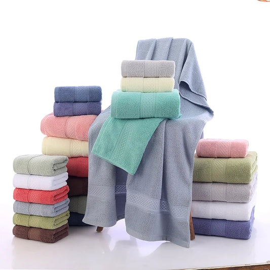 6PCS / 3PCS Luxury Lace Embroidered Cotton Towel Set Bath Towels Face Towel Hand Towel Washcloths Quick Dry Soft Terry Towels