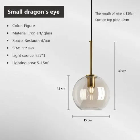 Nordic Modern Coffee Glass Pendant Light LED E27/G9 Decorative Lighting Fixtures Kitchen Dining Room Attic Hanging Pendant Light
