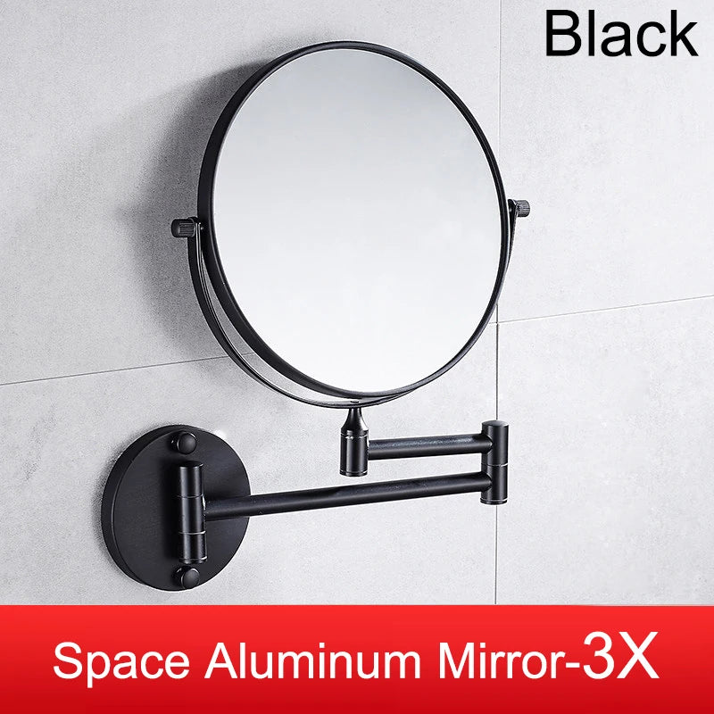 Rose Gold Square Led Bathroom Mirror Wall Mounted Lighted Bathroom Makeup Mirror Accessories 3X Magnifying Bathroom Mirrors