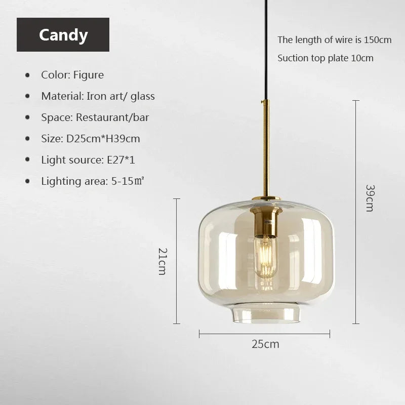 Nordic Modern Coffee Glass Pendant Light LED E27/G9 Decorative Lighting Fixtures Kitchen Dining Room Attic Hanging Pendant Light