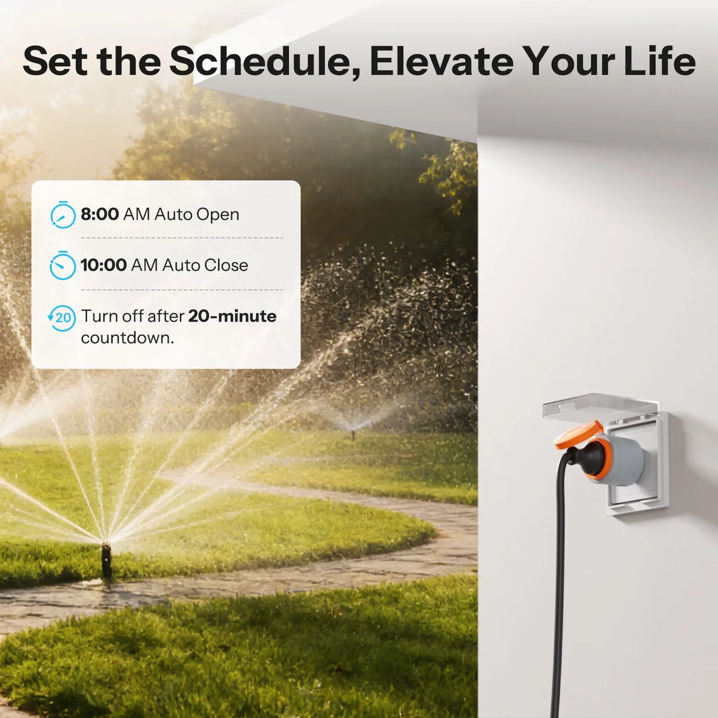 SONOFF S61STPF-PM-O Outdoor (Type F) Matter Over WiFi Smart Plug Energy Cost Monitoring Overload Overcharge Protection Scheduled