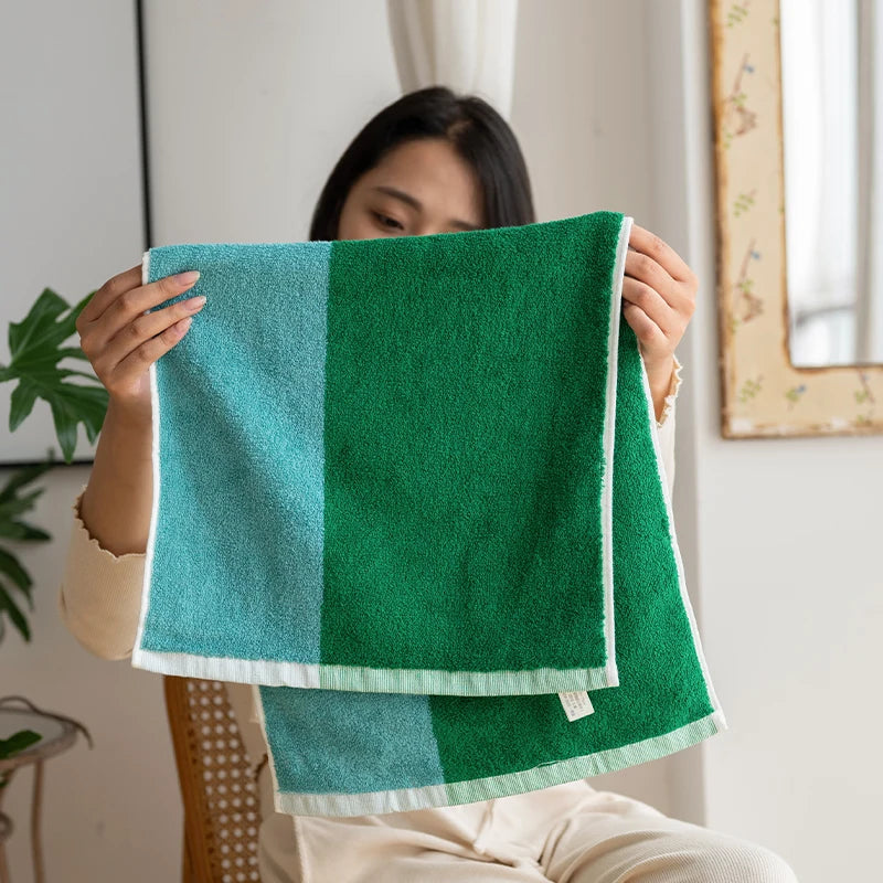 Retro Striped Cotton Towel Skin-Friendly Face Towel 70*140cm Bath Towels Soft Absorbent Face Towel Kitchen Towel