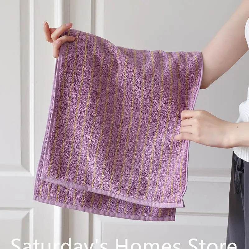 Retro Striped Cotton Towel Skin-Friendly Face Towel 70*140cm Bath Towels Soft Absorbent Face Towel Kitchen Towel