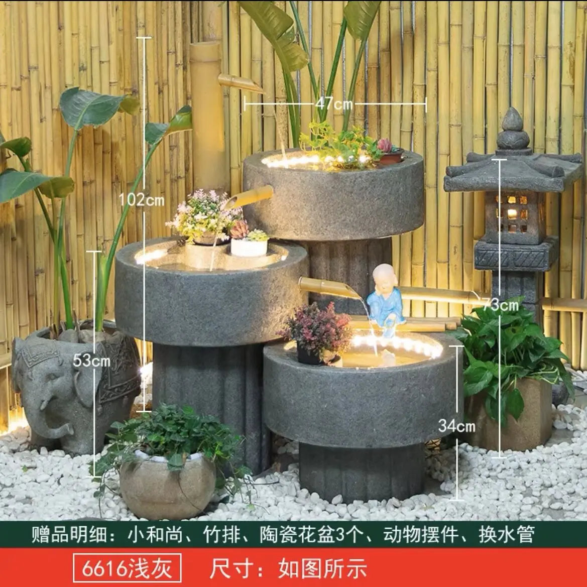 XL Outdoor Courtyard Fish Pond Fountain Terrace Turtle Pond Feng Shui Bowl European Style Wealth-Attracting Water Flow Ornament