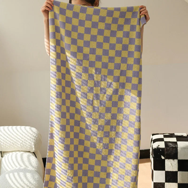 Retro Striped Cotton Towel Skin-Friendly Face Towel 70*140cm Bath Towels Soft Absorbent Face Towel Kitchen Towel