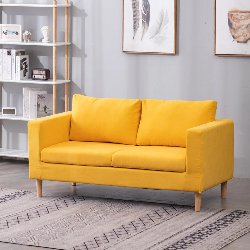 Casual fabric sofa set, modern minimalist living room furniture, three-seater, washable.