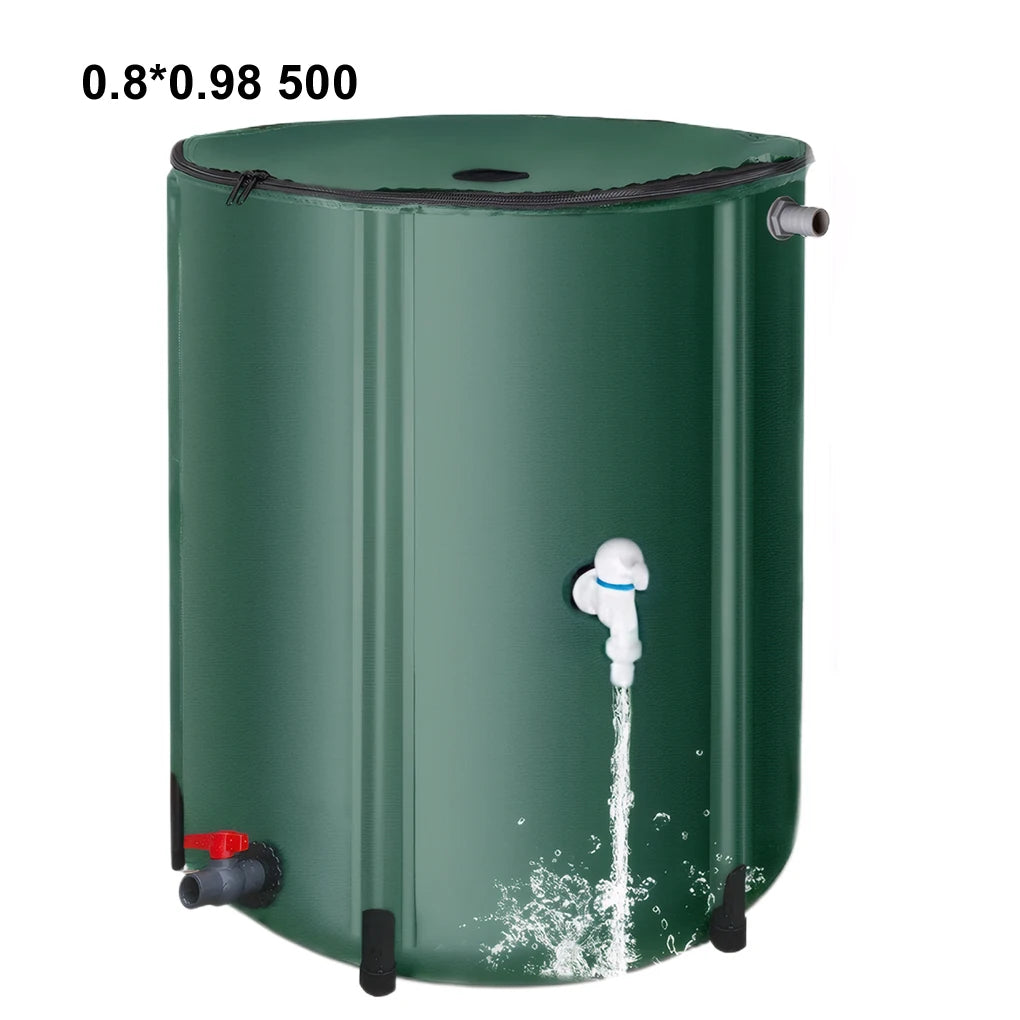 Rain Barrel Collapsible Rainwater Harvest Water Tank Garden Strong Pvc Foldable Collection Tank Container With Runoff Upgrade