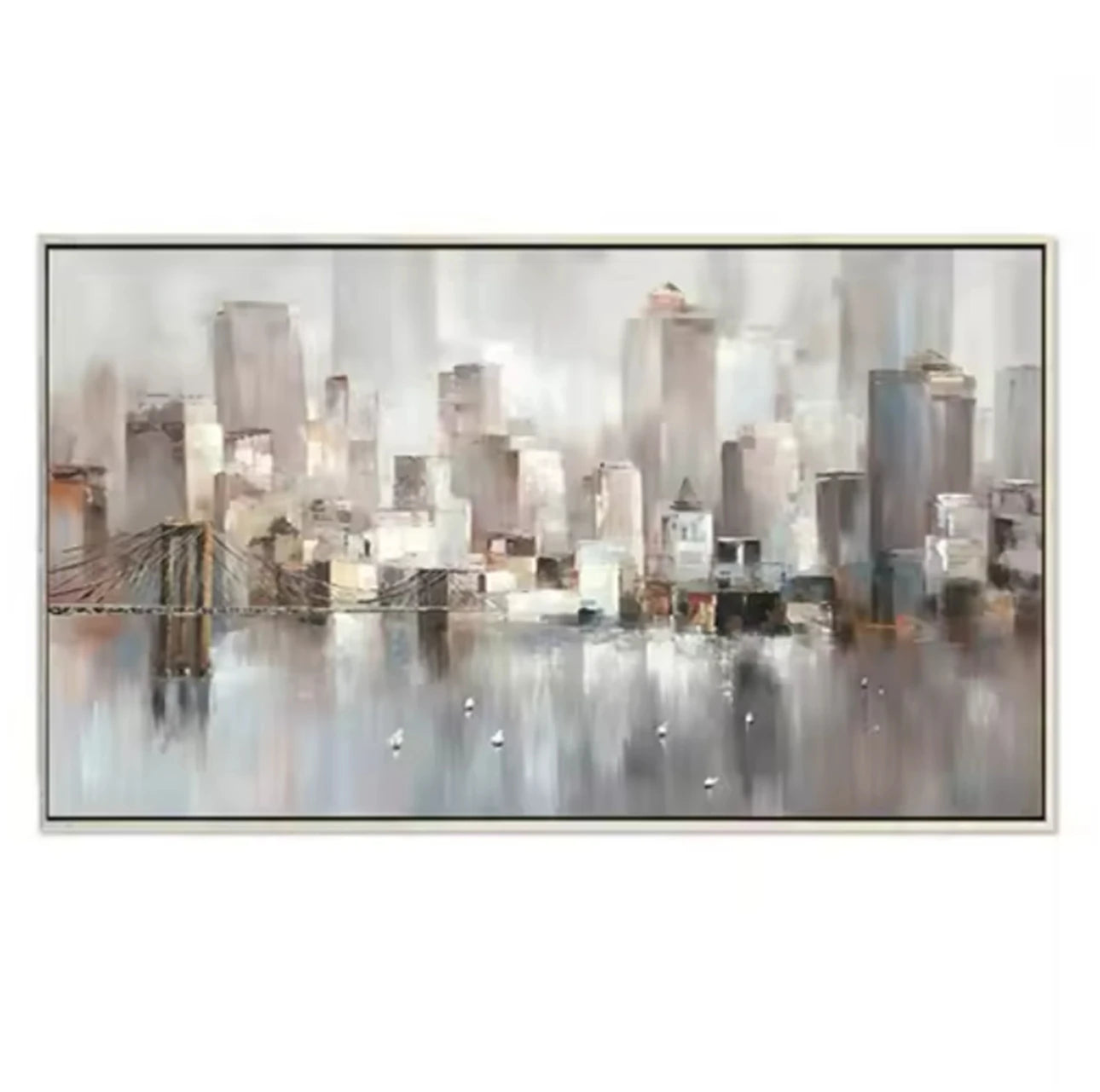 Modern Abstract Painting Thick Texture Handmade Canvas Art New York City Handpainted Home Wall Decor Oil Paintings Unframed