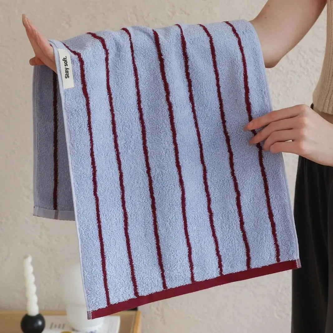 Retro Striped Cotton Towel Skin-Friendly Face Towel 70*140cm Bath Towels Soft Absorbent Face Towel Kitchen Towel