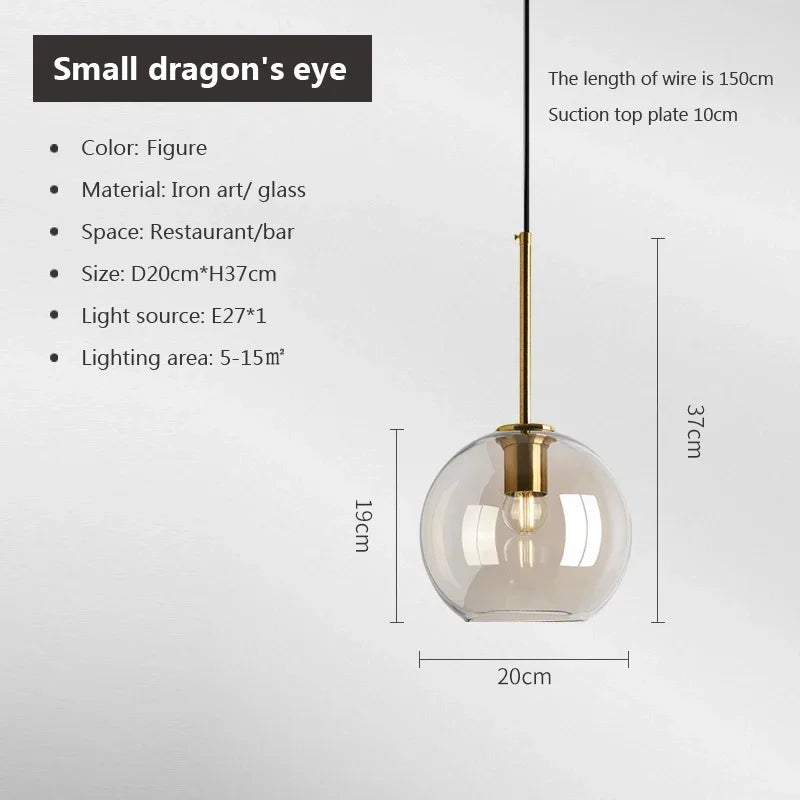 Nordic Modern Coffee Glass Pendant Light LED E27/G9 Decorative Lighting Fixtures Kitchen Dining Room Attic Hanging Pendant Light