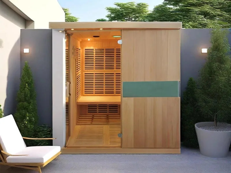 Modern  Sauna Room for Commercial and Home Use with Shop Class Solid Hemlock Wood