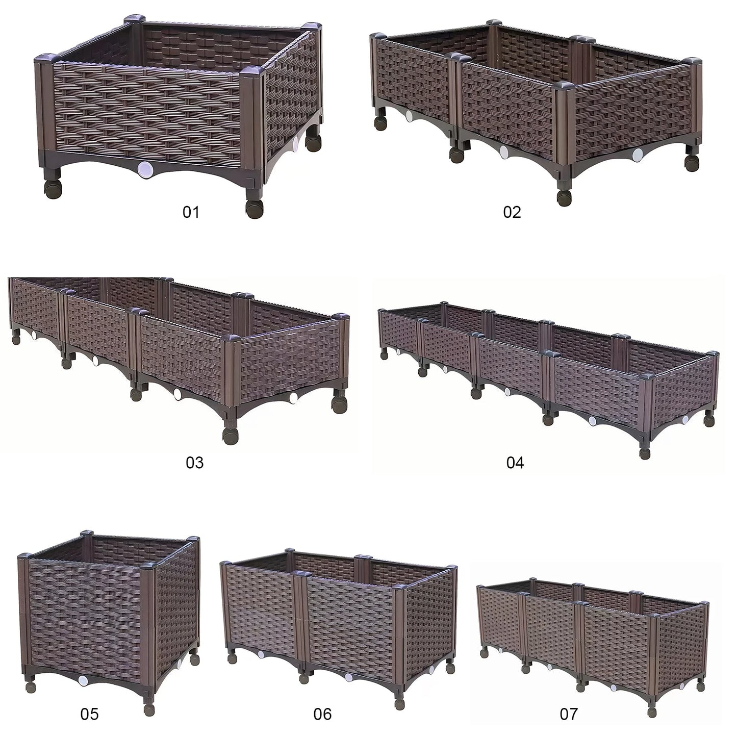Elevated Garden Box with Drainage Plug Standing Planter Beds for Vegetables Flower