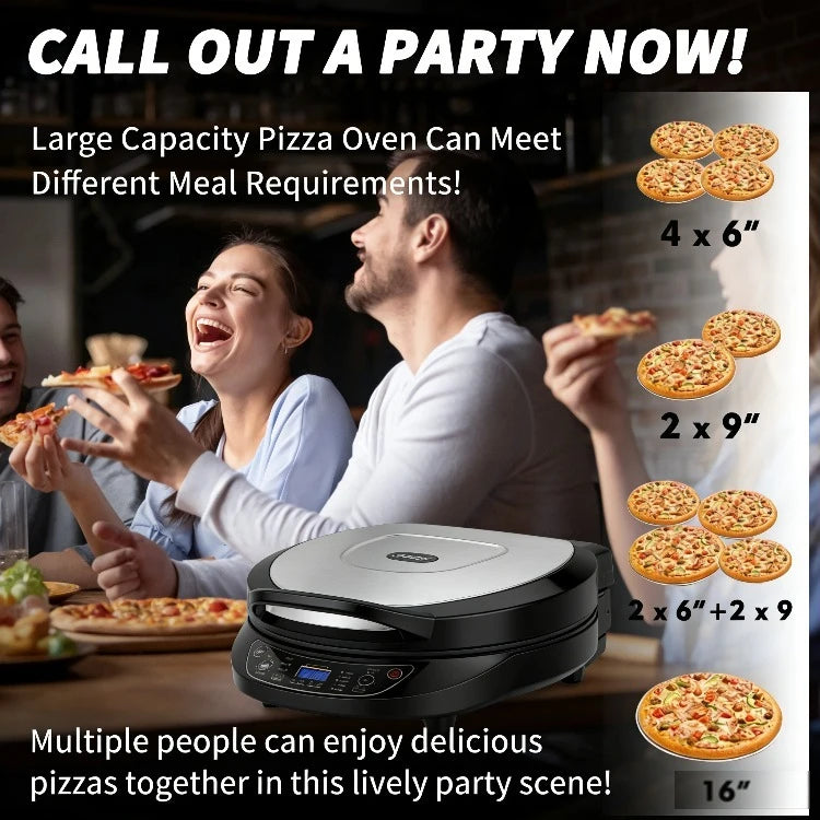 16" Outdoor Pizza Oven Propane and Wood Fired Stainless Steel Grill with Gas Burner, Wood Tray  Stone,  Peel