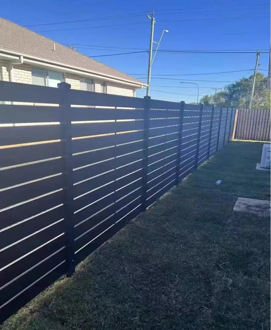 Premium High Quality Durable Black Aluminum Slat Fence Panels Customizable Length And Height Outdoor Privacy Fence