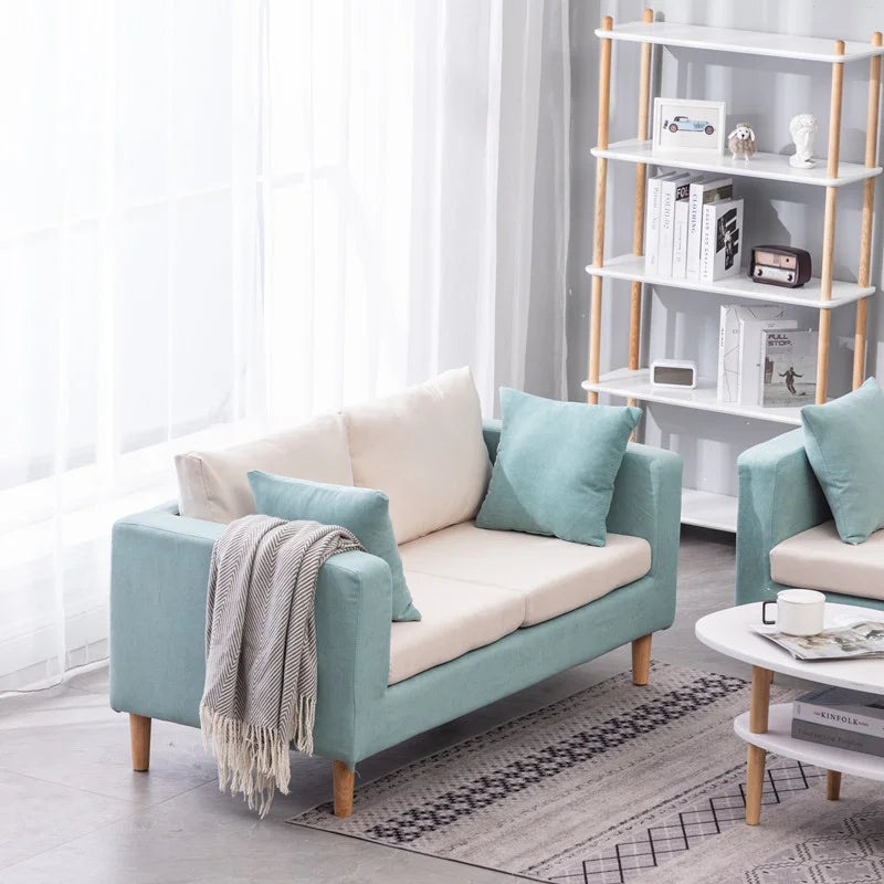 Casual fabric sofa set, modern minimalist living room furniture, three-seater, washable.
