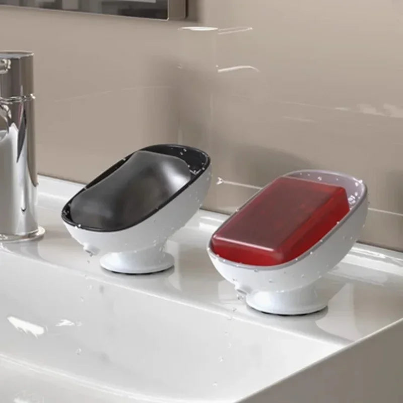 Double-Layer Soap Dish with Drain Tray, Detachable Self-Draining Soap Holder, PS Material Bathroom & Kitchen Soap Storage Box, No Water Build-Up Soap Saver