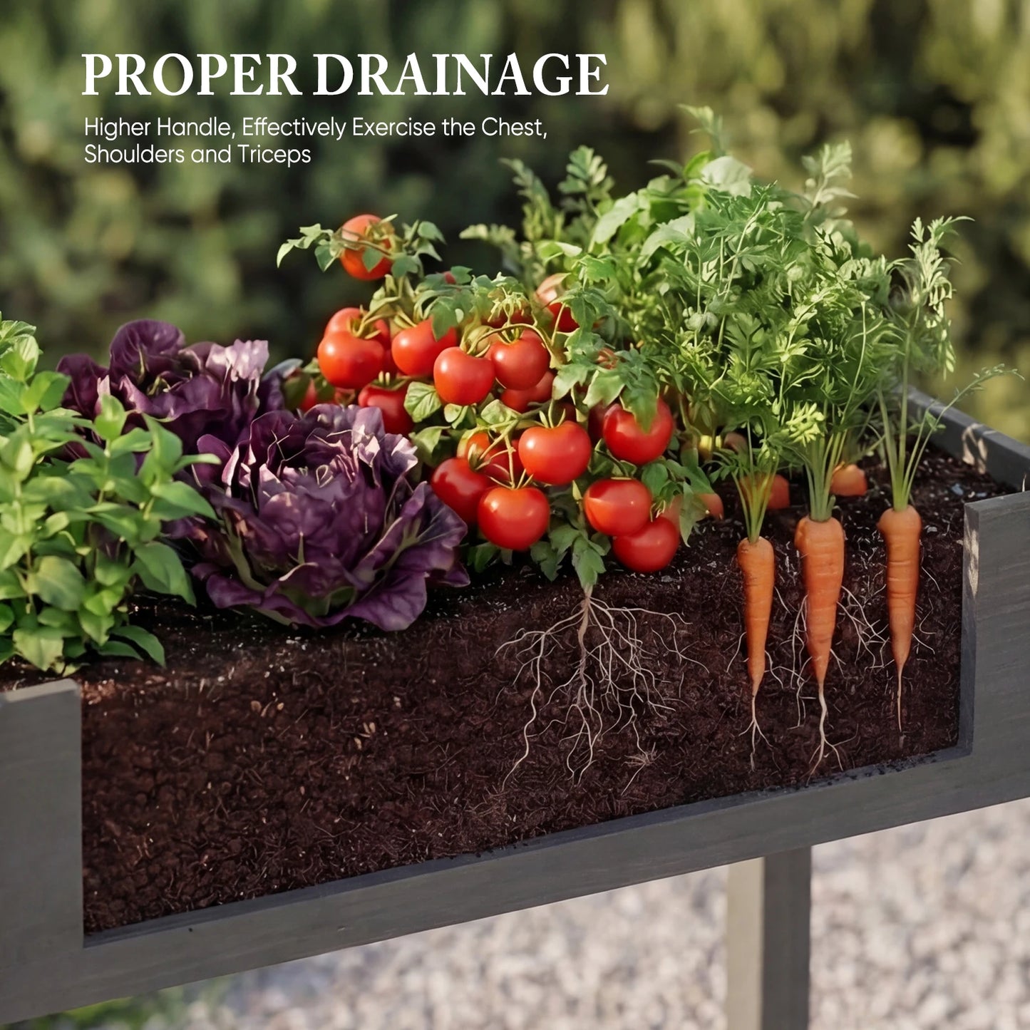 JHK 72x23x30 Inch Wood Planter Box Outdoor Raised Garden Bed with Legs for Herbs Flowers Vegetables Elevated Wooden Garden Bed for Patio Balcony and Backyard