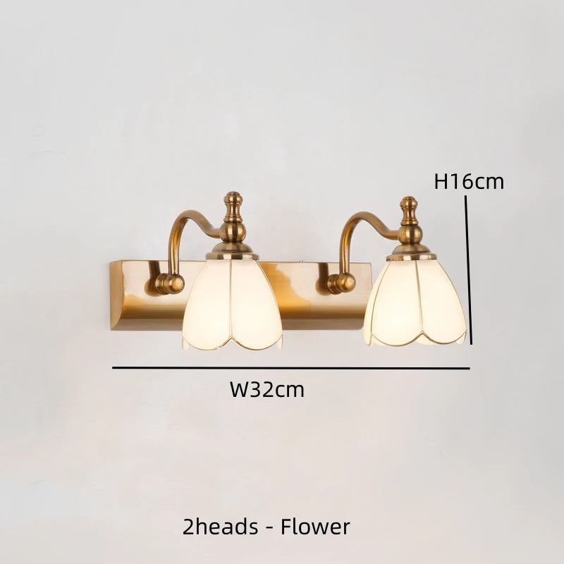 Modern Bathroom Vanity Light Fixtures 3-Light with Milky Glass Shade Industrial Bath Wall Sconces Vintage Lights for Bedroom