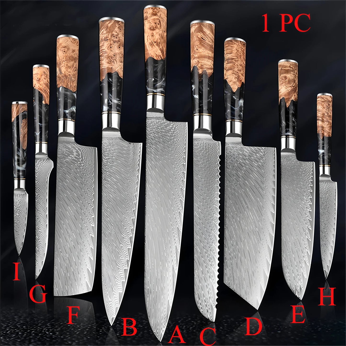 1PC,Japanese 67 Layer Damascus Steel Kitchen Knives Meat Utility Knife Kitchen Cleaver knife Cooking knife Home Kitchen stuff