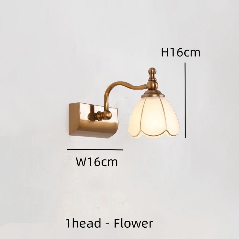 Modern Bathroom Vanity Light Fixtures 3-Light with Milky Glass Shade Industrial Bath Wall Sconces Vintage Lights for Bedroom