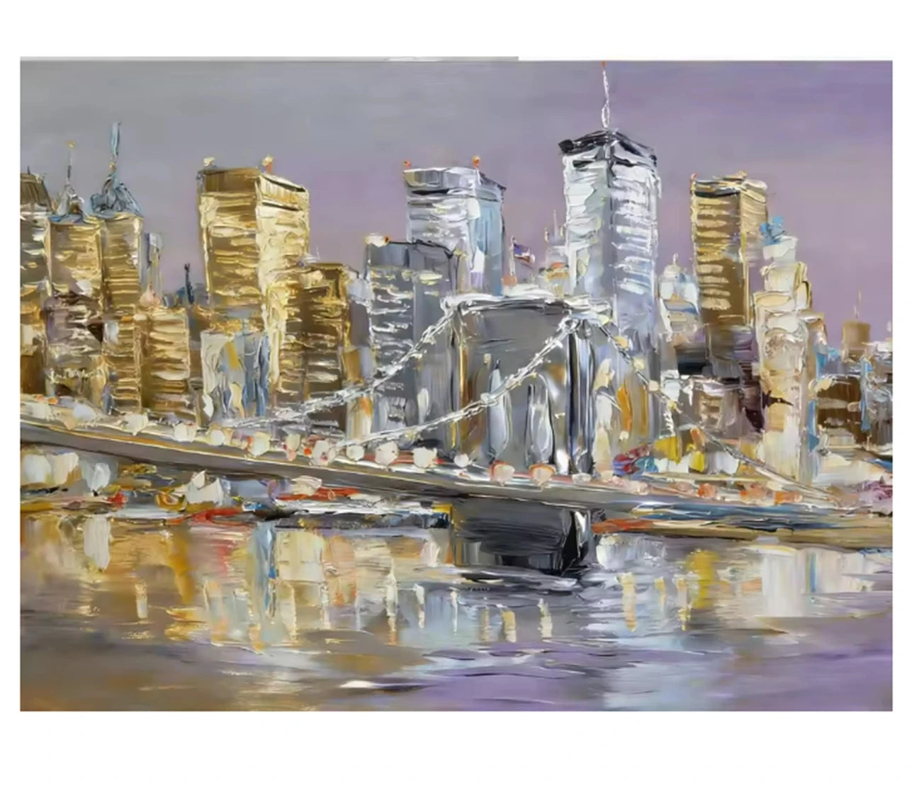 Modern Abstract Painting Thick Texture Handmade Canvas Art New York City Handpainted Home Wall Decor Oil Paintings Unframed