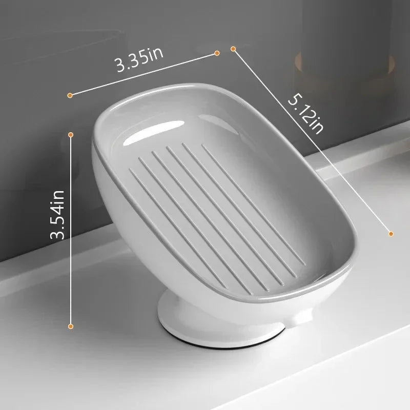 Double-Layer Soap Dish with Drain Tray, Detachable Self-Draining Soap Holder, PS Material Bathroom & Kitchen Soap Storage Box, No Water Build-Up Soap Saver