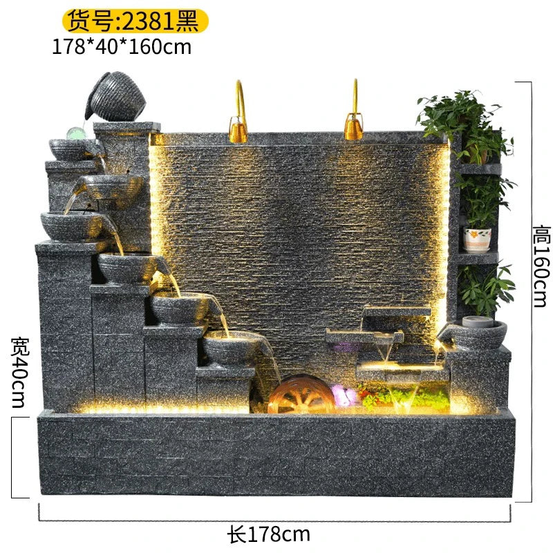 XL Outdoor Courtyard Fish Pond Fountain Terrace Turtle Pond Feng Shui Bowl European Style Wealth-Attracting Water Flow Ornament