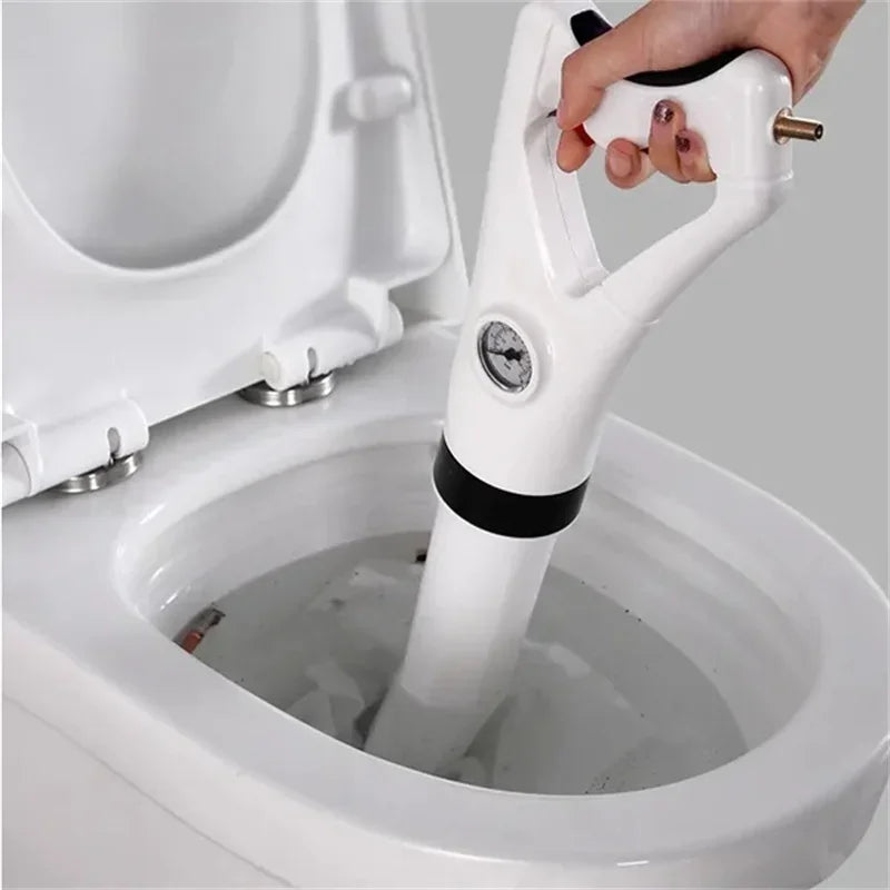 Home Toilet Unclogger Stainless Steel Body Pipe Unclogging Sewer Toilet Kitchen Quickly Unclogging Toilet Plunger Bathroom Tools