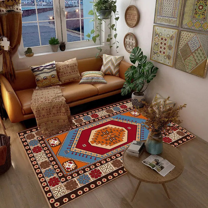 Ethnic Retro Living Room Carpet High Quality Bedroom Decor Rugs Lounge Rug Home Decoration Floor Mat Hotel Large Area Carpets