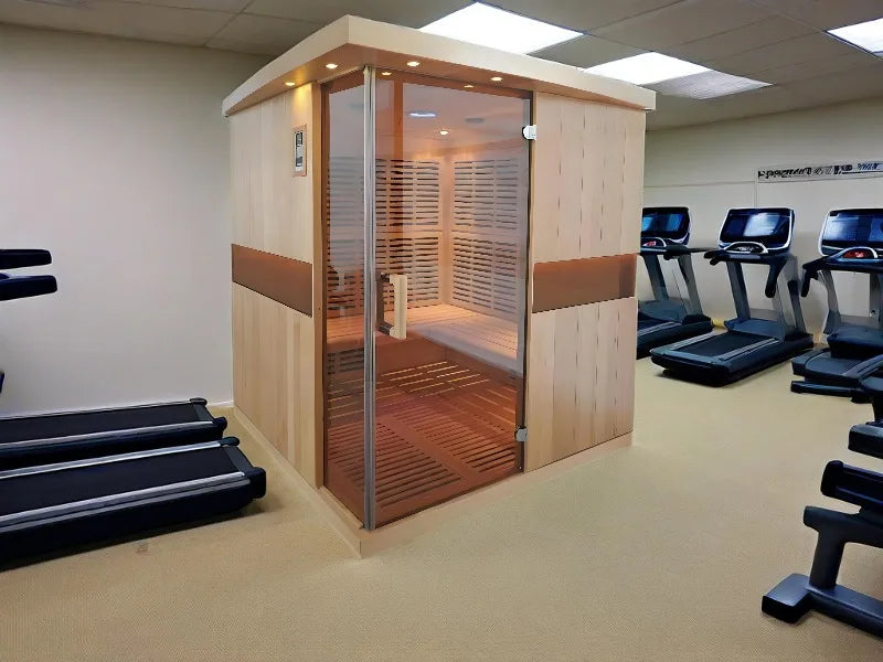 Modern  Sauna Room for Commercial and Home Use with Shop Class Solid Hemlock Wood