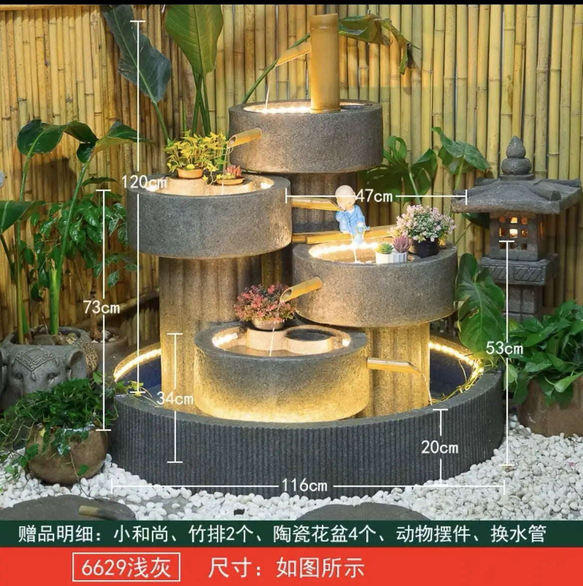 XL Outdoor Courtyard Fish Pond Fountain Terrace Turtle Pond Feng Shui Bowl European Style Wealth-Attracting Water Flow Ornament