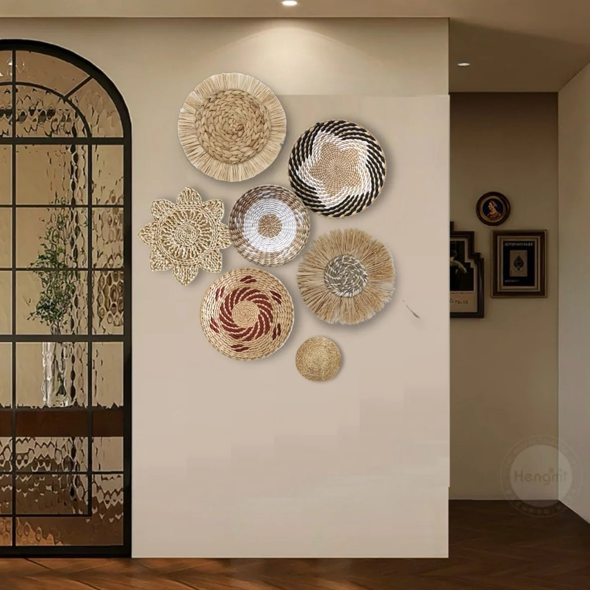 Partition Macrame Wall Decor Set - Nordic Handwoven Boho Hanging Kit With Wood Beads, 3D Wall Art For Living Room Wallpapers