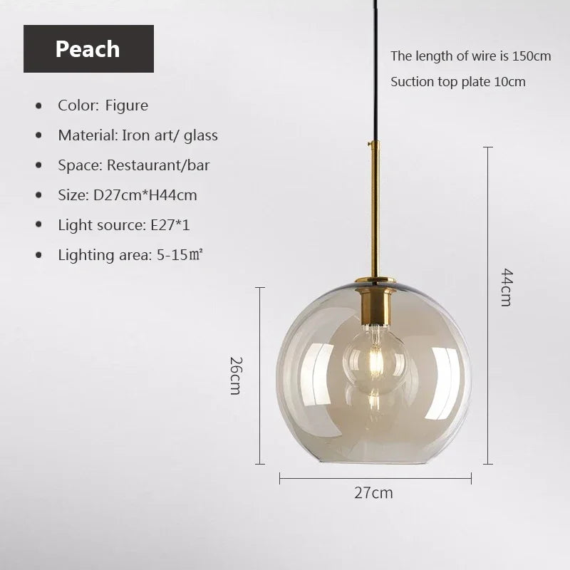 Nordic Modern Coffee Glass Pendant Light LED E27/G9 Decorative Lighting Fixtures Kitchen Dining Room Attic Hanging Pendant Light