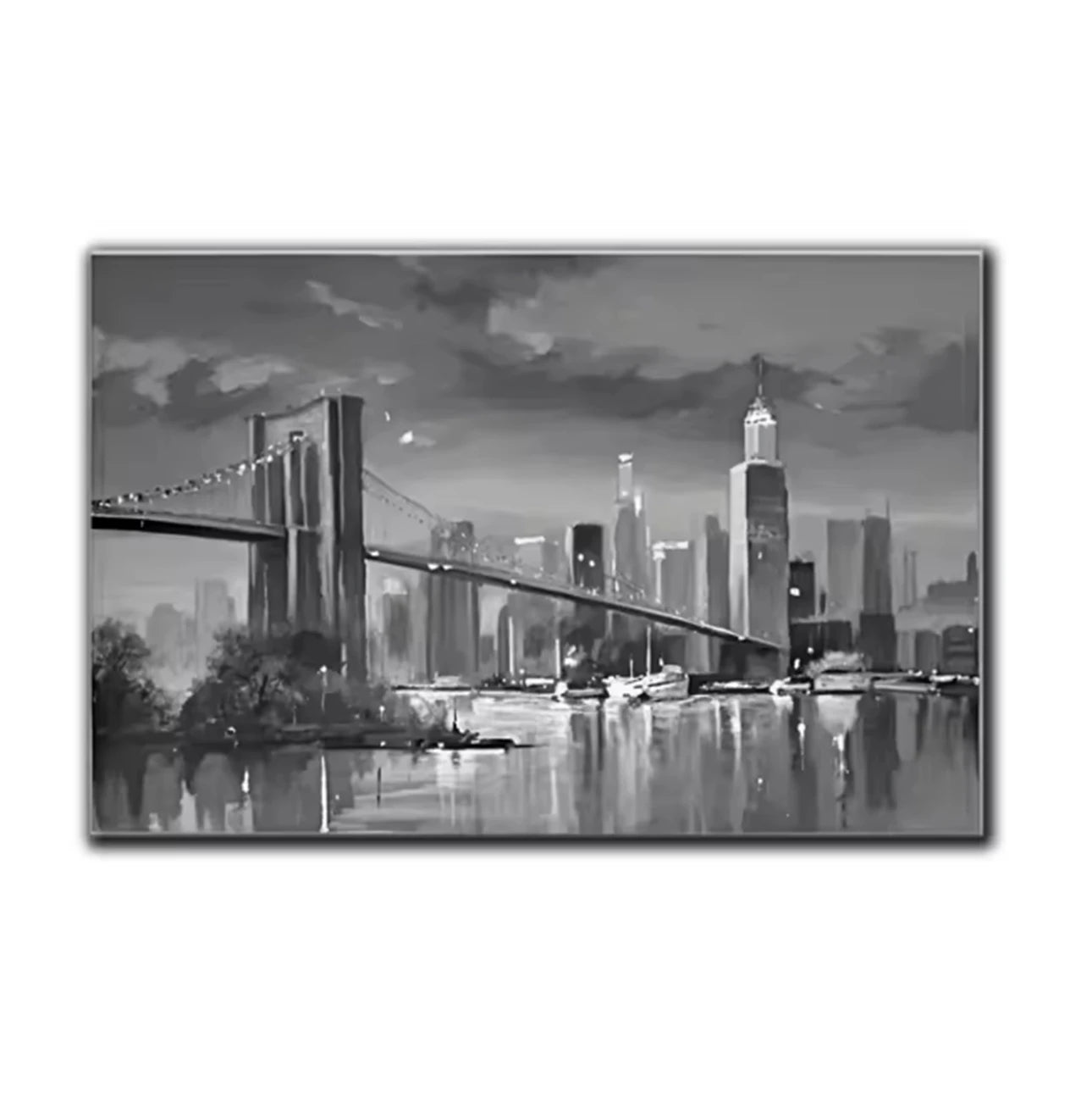 Modern Abstract Painting Thick Texture Handmade Canvas Art New York City Handpainted Home Wall Decor Oil Paintings Unframed