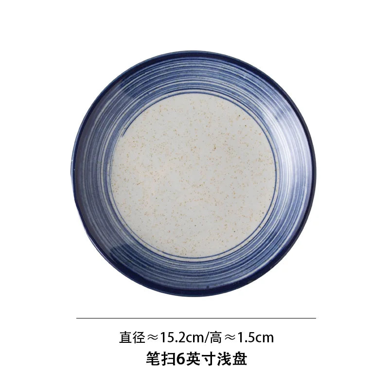 Beauty Ceramic Dinner Plate Flower Bird Japanese Pan Table Decoration Cute Bread Dessert Plates Sushi Dishes Tea Trays for Hotel