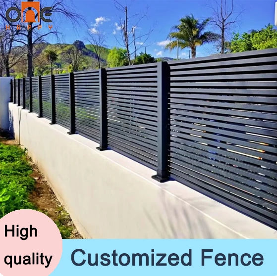 Premium High Quality Durable Black Aluminum Slat Fence Panels Customizable Length And Height Outdoor Privacy Fence