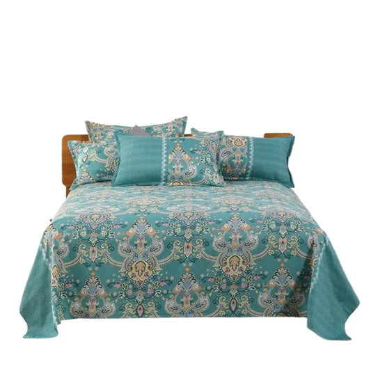 3pcs/Set Home Textile Bed Sheet Set with Pillowcases Cotton Material Lovers Home Room Bedding Flat Sheet Bed Sheet Set
