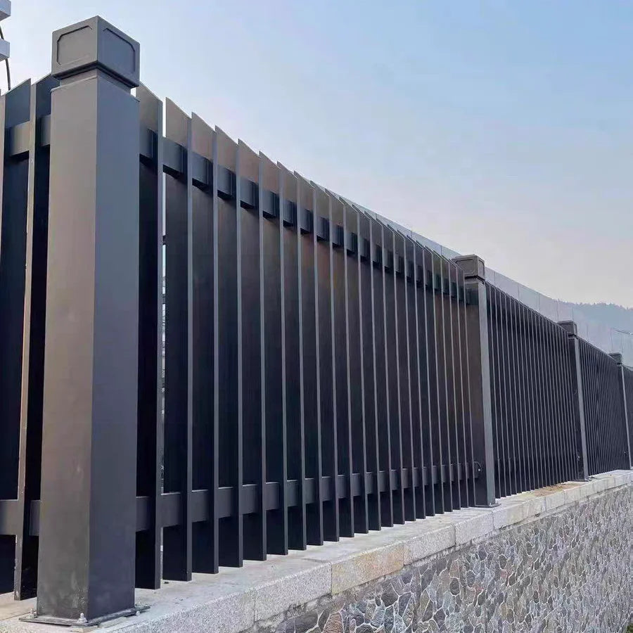 Premium High Quality Durable Black Aluminum Slat Fence Panels Customizable Length And Height Outdoor Privacy Fence