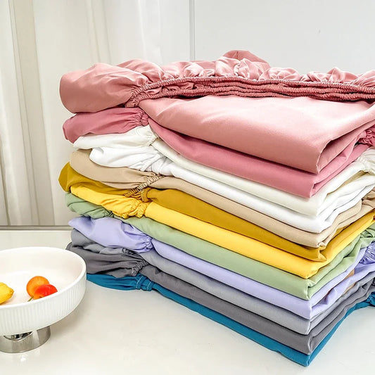 Double Bed Sheets Couple Elastic Fitted Sheet Microfiber Ultra-Soft Hotel Luxury Mattress Cover Queen Single King Size