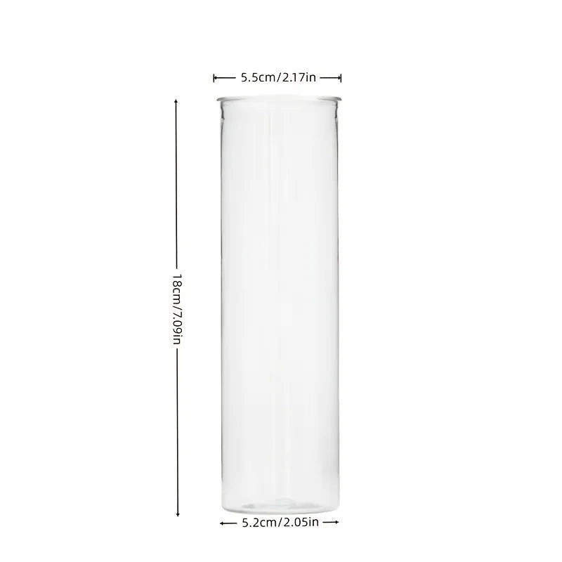 12/18pcs Transparent Cylindrical Plastic Vases Home Decor Flower-Wrapping Vases for Tabletop Decoration and Flower Cultivation