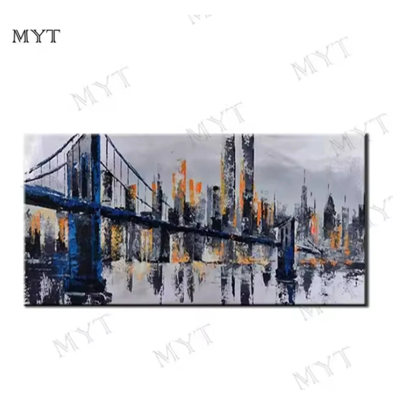 Modern Abstract Painting Thick Texture Handmade Canvas Art New York City Handpainted Home Wall Decor Oil Paintings Unframed