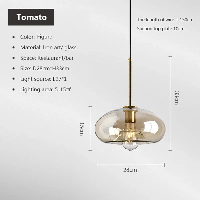 Nordic Modern Coffee Glass Pendant Light LED E27/G9 Decorative Lighting Fixtures Kitchen Dining Room Attic Hanging Pendant Light