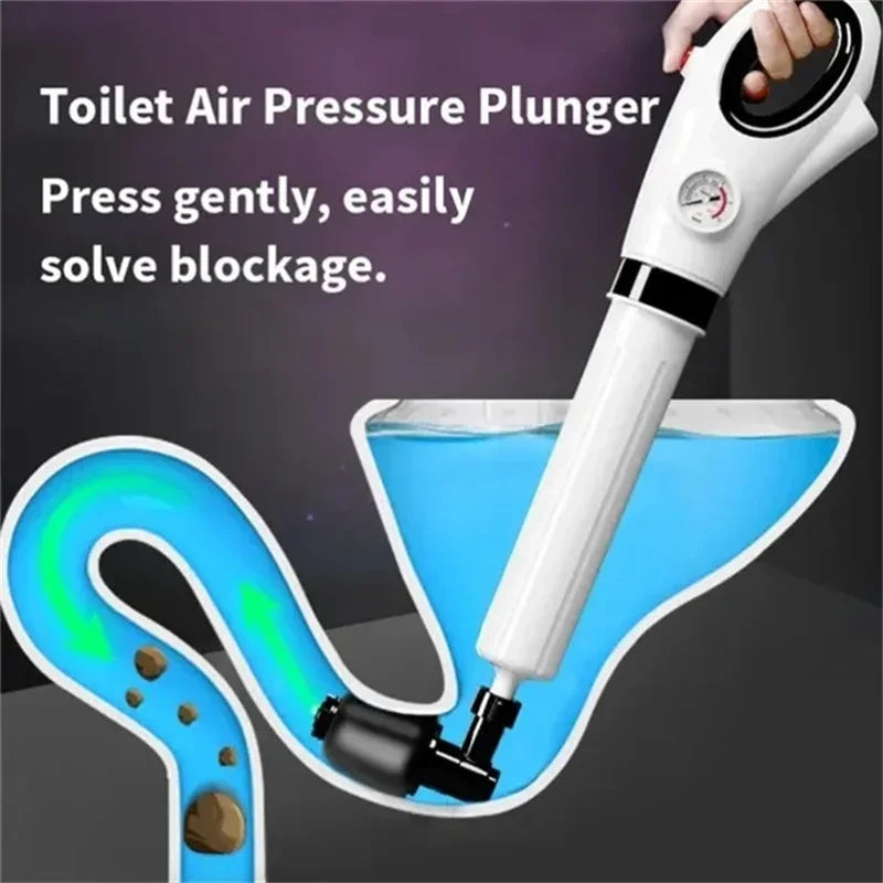 Home Toilet Unclogger Stainless Steel Body Pipe Unclogging Sewer Toilet Kitchen Quickly Unclogging Toilet Plunger Bathroom Tools