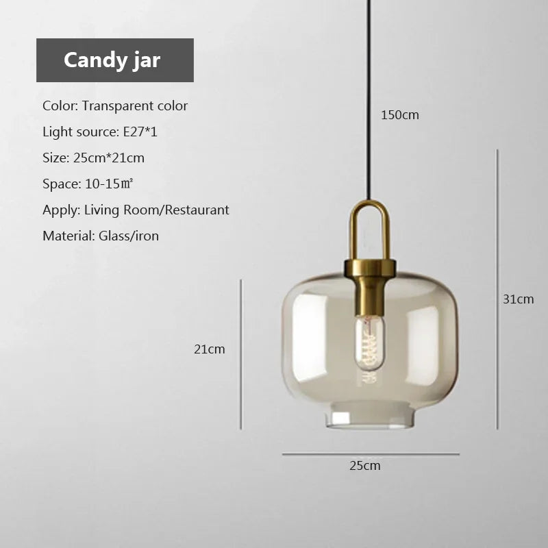 Nordic Modern Coffee Glass Pendant Light LED E27/G9 Decorative Lighting Fixtures Kitchen Dining Room Attic Hanging Pendant Light