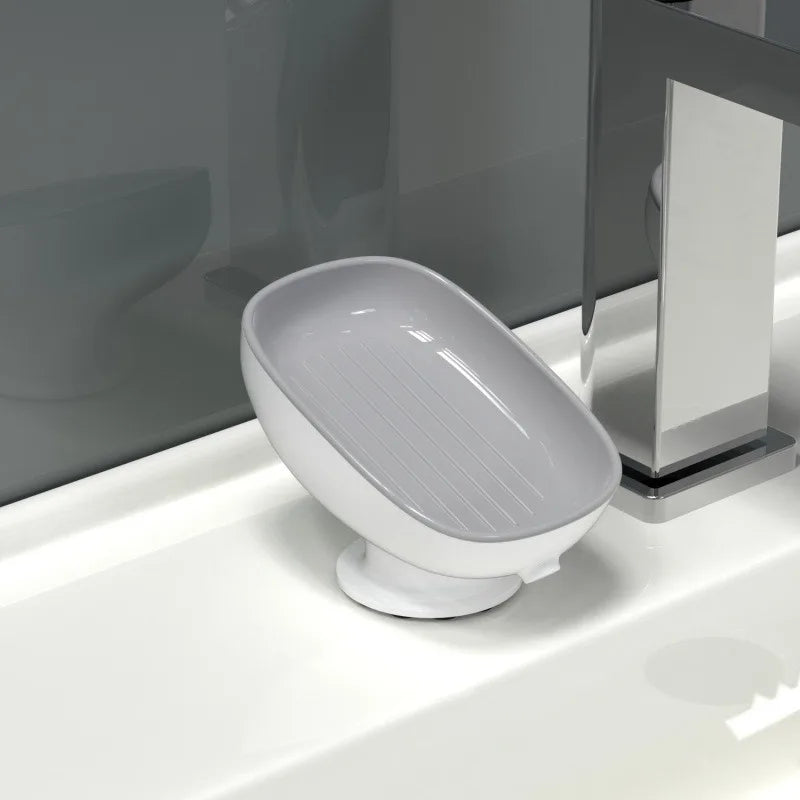 Double-Layer Soap Dish with Drain Tray, Detachable Self-Draining Soap Holder, PS Material Bathroom & Kitchen Soap Storage Box, No Water Build-Up Soap Saver
