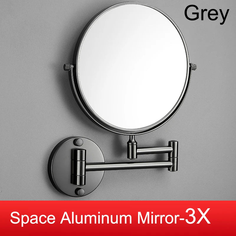 Rose Gold Square Led Bathroom Mirror Wall Mounted Lighted Bathroom Makeup Mirror Accessories 3X Magnifying Bathroom Mirrors